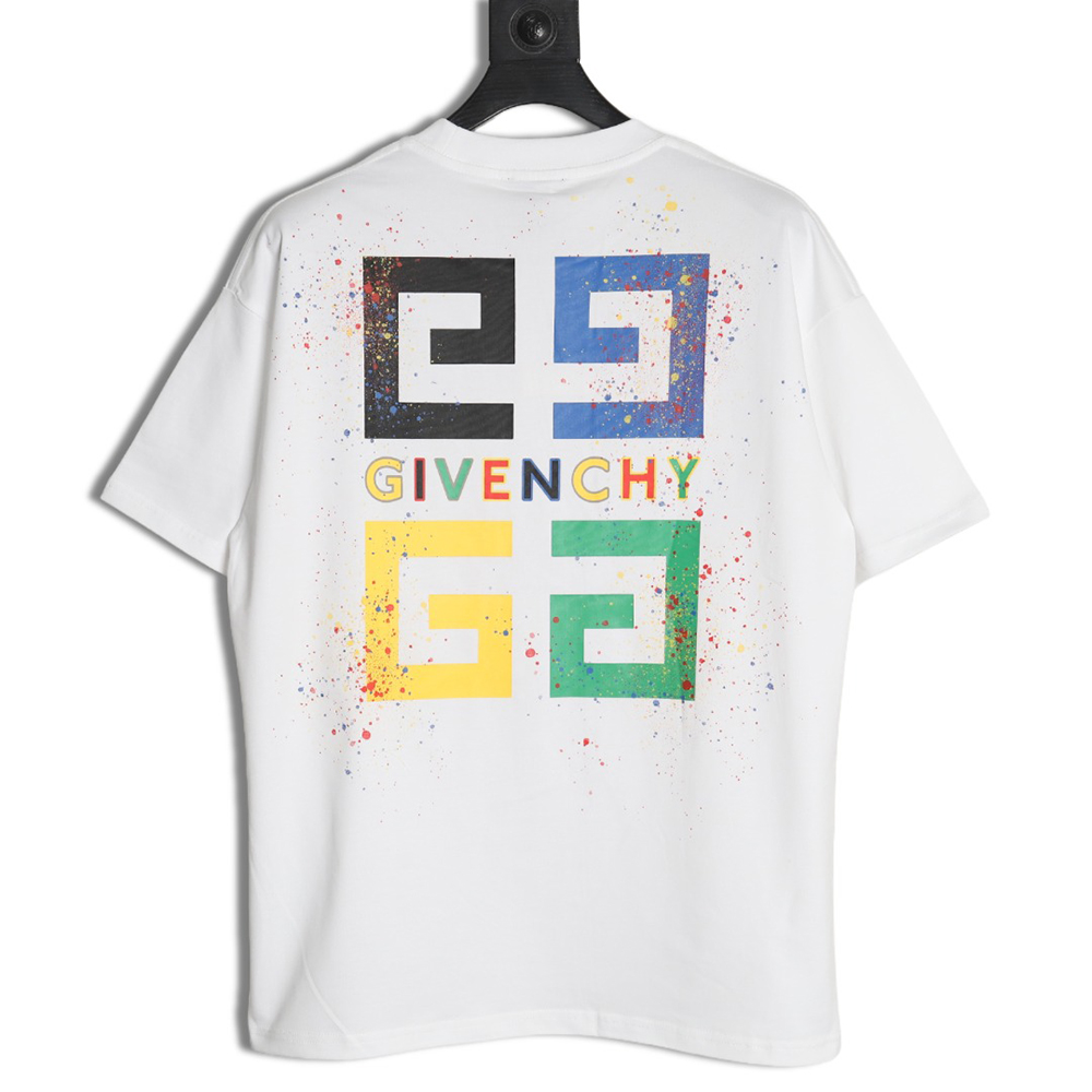 Givenchy colorful ink print short sleeve T-shirt