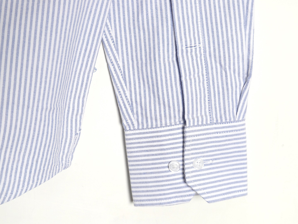 Thom Browne Striped Oxford Classic Four Stripe Long Sleeve Shirt