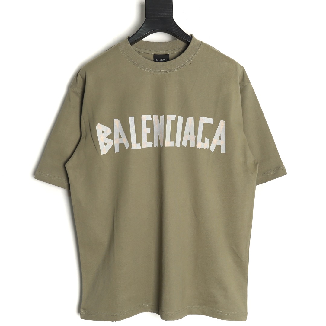 Balenciaga Tape Print Short Sleeve T-Shirt TSK2