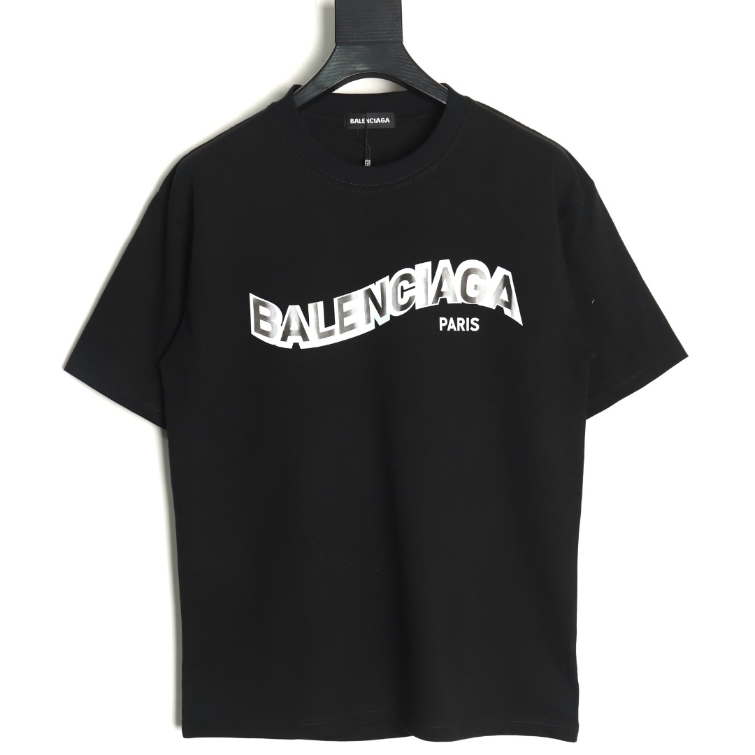 Balenciaga Twisted Letters Short Sleeve T-Shirt TSK1