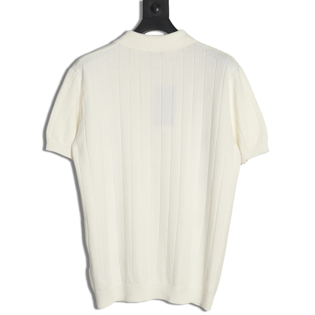 Gucci Double G jacquard cable-knit Polo short sleeves