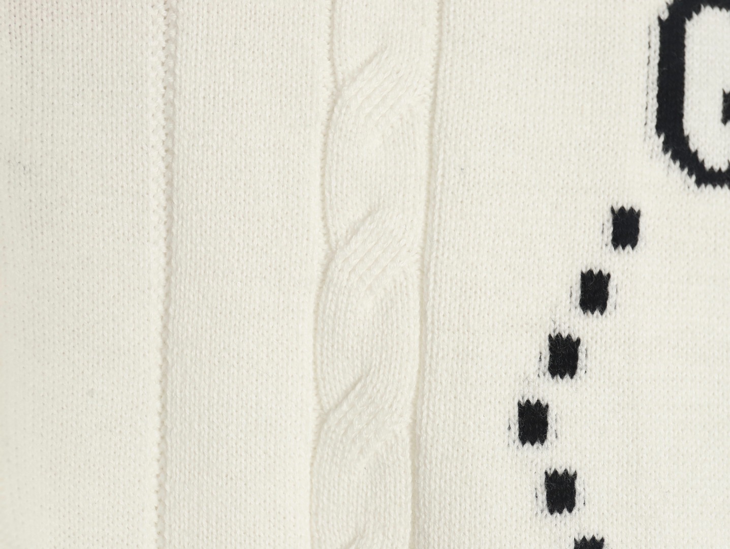 Gucci Double G jacquard cable-knit Polo short sleeves