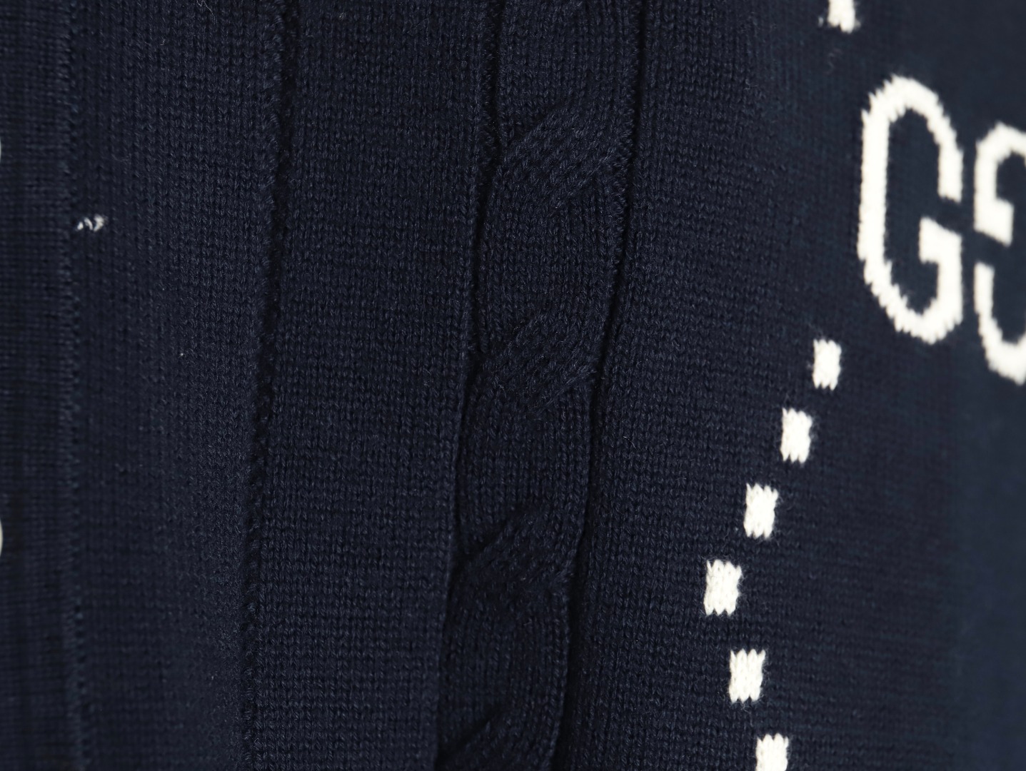 Gucci Double G jacquard cable-knit Polo short sleeves TSK1