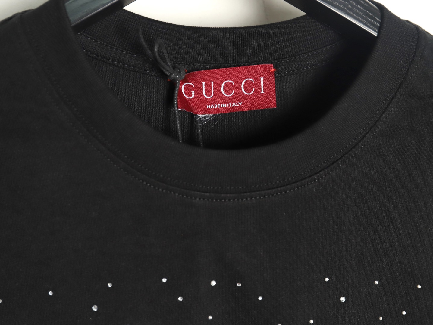 Gucci hot rhinestone letter logo short sleeves TSK1