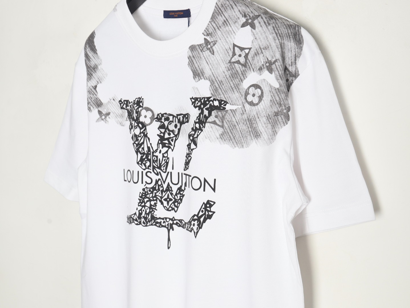Louis Vuitton ink smudged letters printed short sleeves