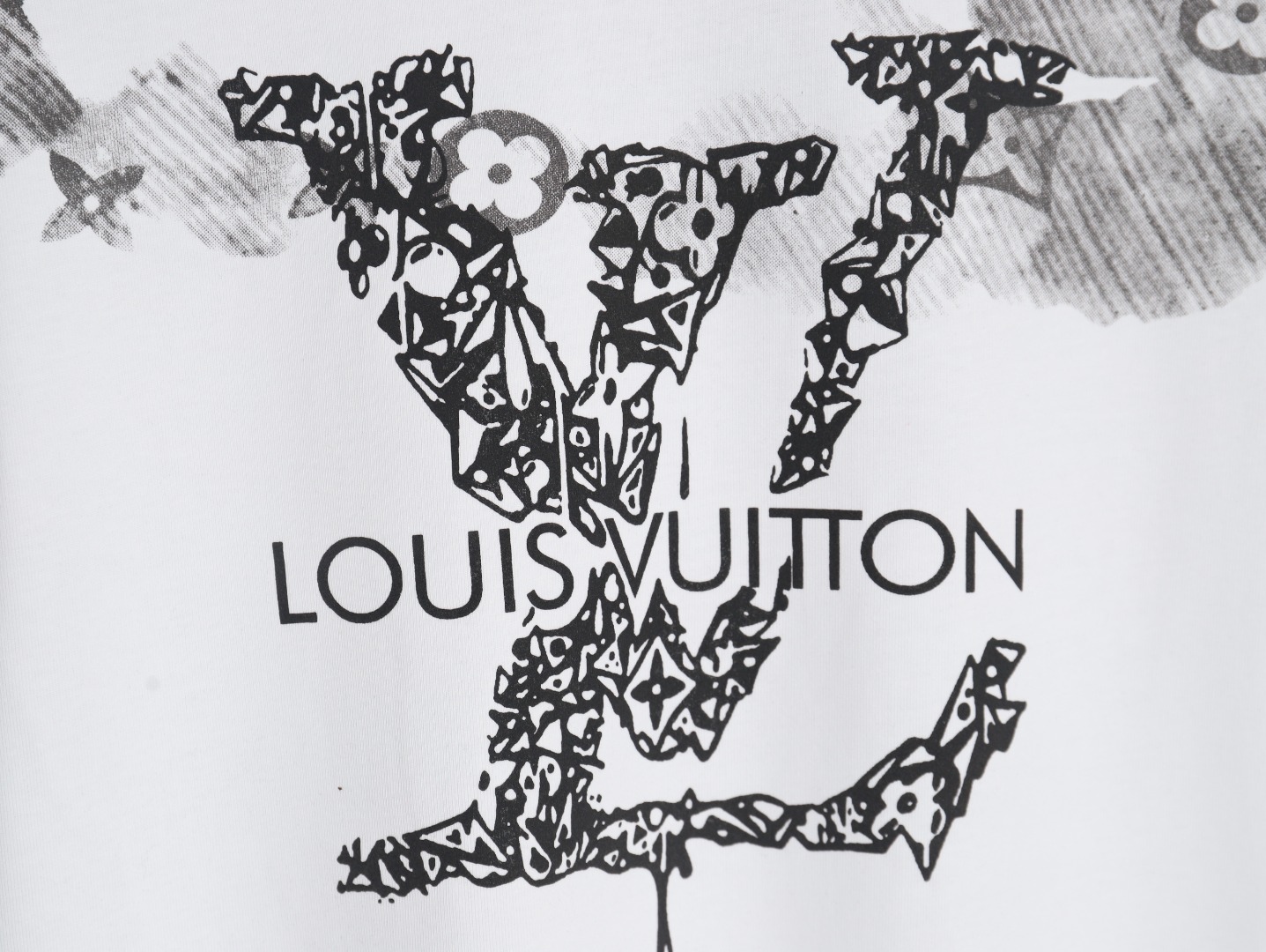 Louis Vuitton ink smudged letters printed short sleeves
