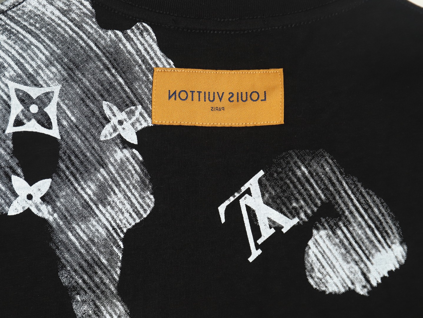 Louis Vuitton ink smudged letters printed short sleeves TSK1