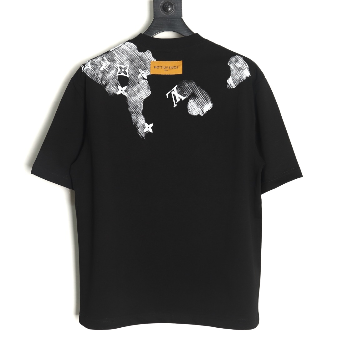 Louis Vuitton ink smudged letters printed short sleeves TSK1