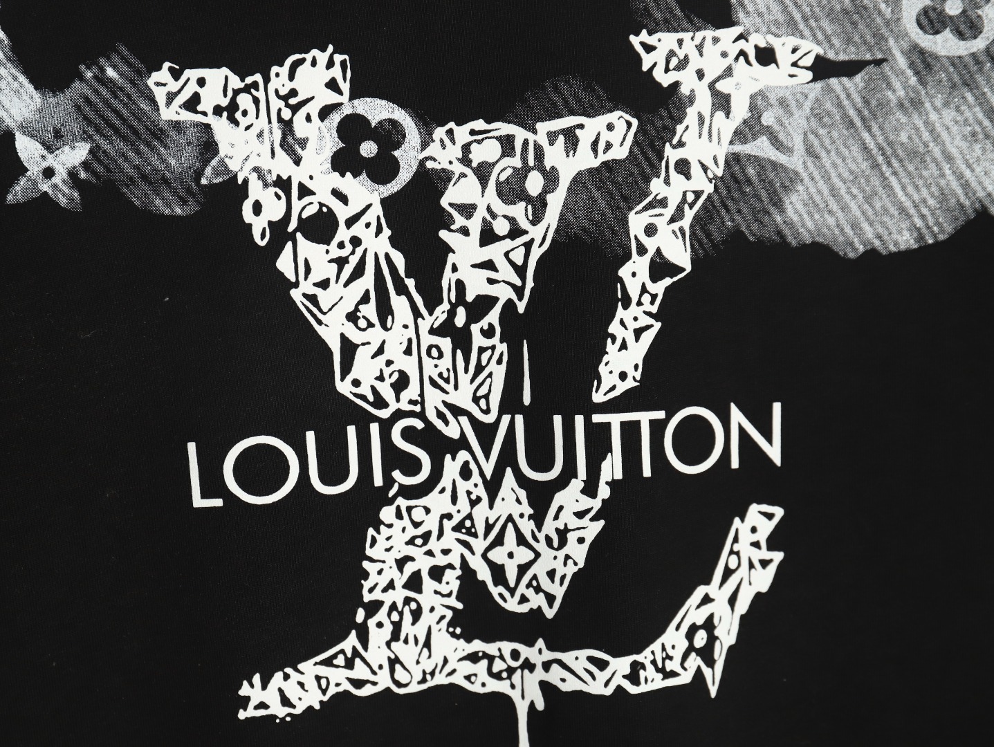 Louis Vuitton ink smudged letters printed short sleeves TSK1