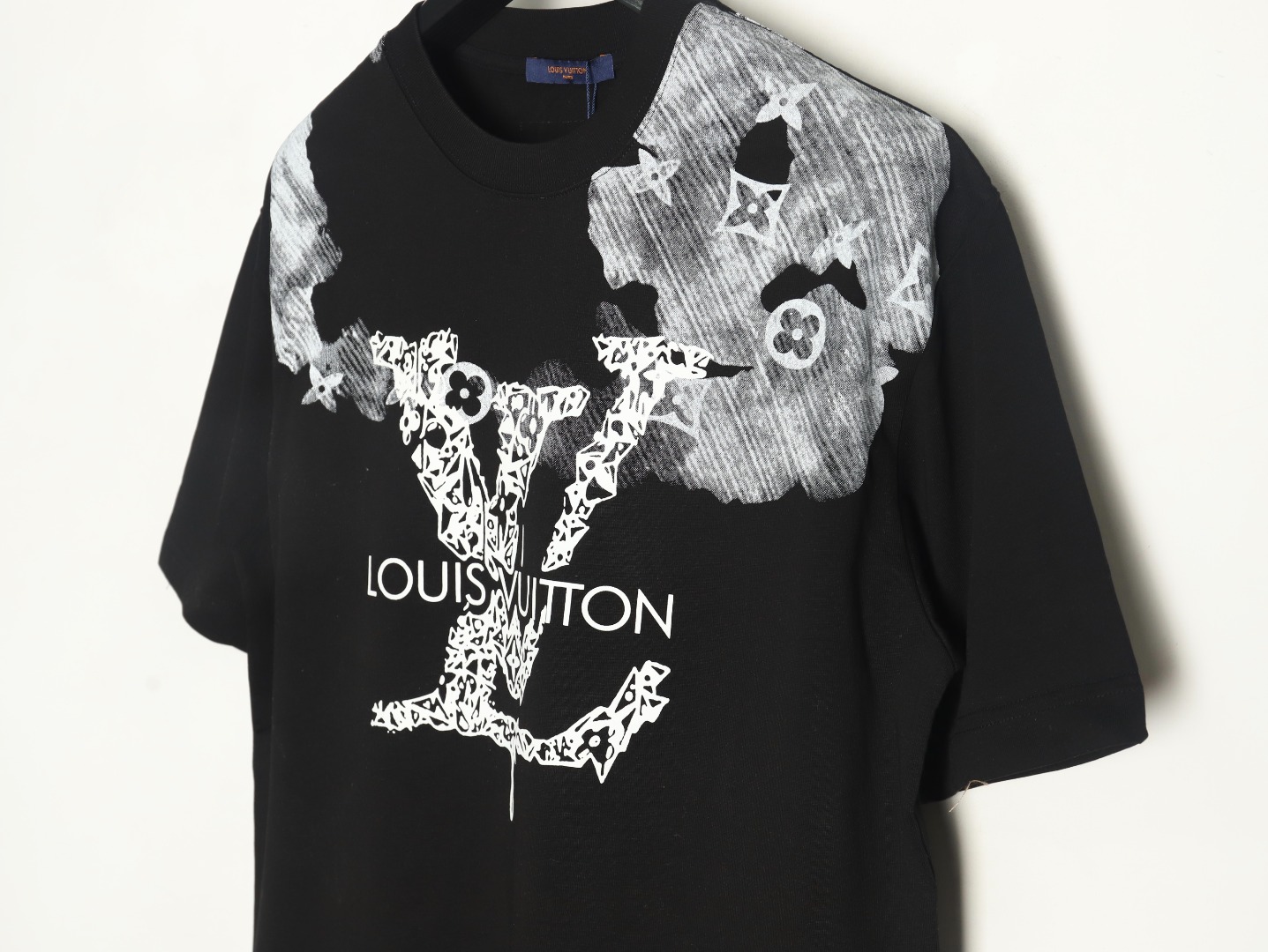 Louis Vuitton ink smudged letters printed short sleeves TSK1