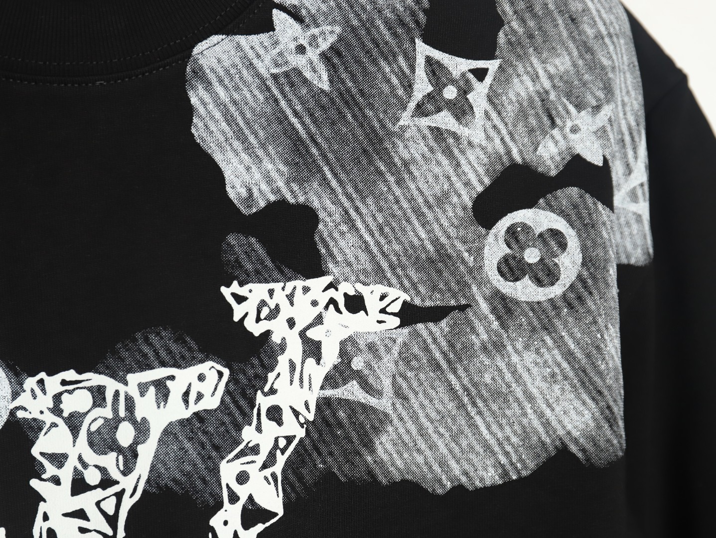 Louis Vuitton ink smudged letters printed short sleeves TSK1