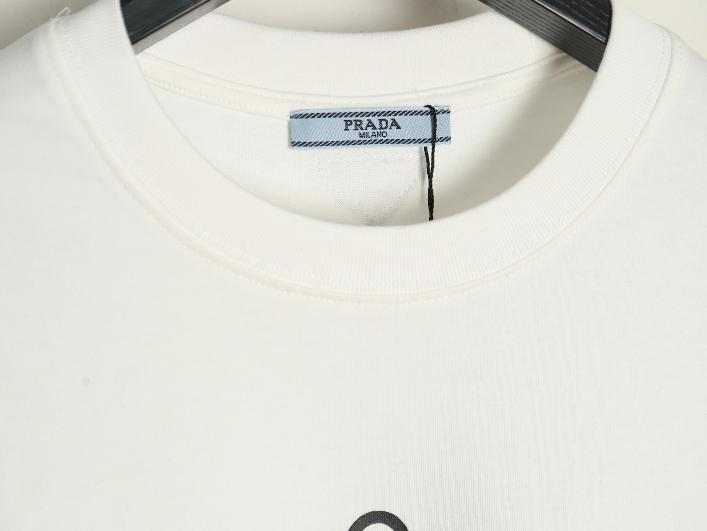 Prada Classic Anchor Triangle Print Round Neck T-Shirt