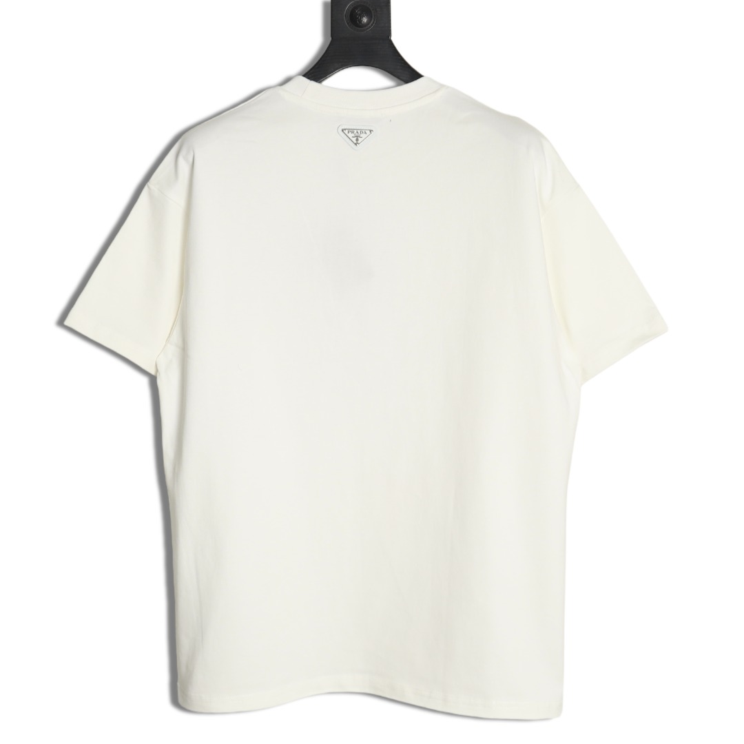 Prada Classic Anchor Triangle Print Round Neck T-Shirt