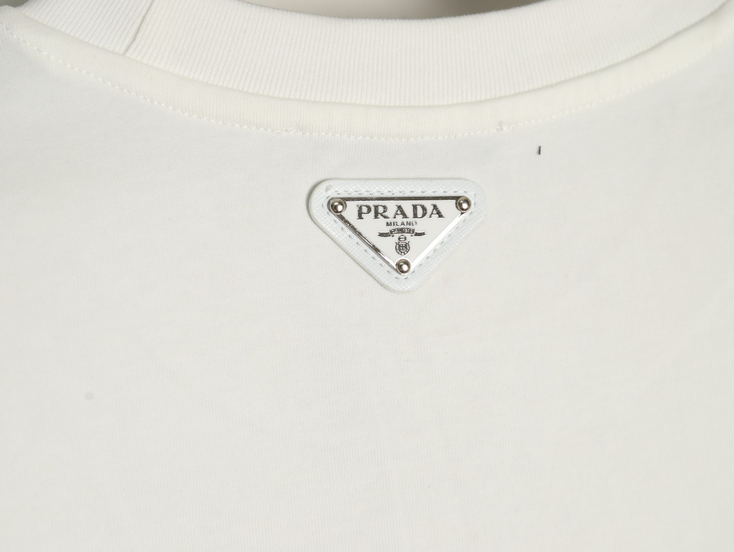 Prada Classic Anchor Triangle Print Round Neck T-Shirt
