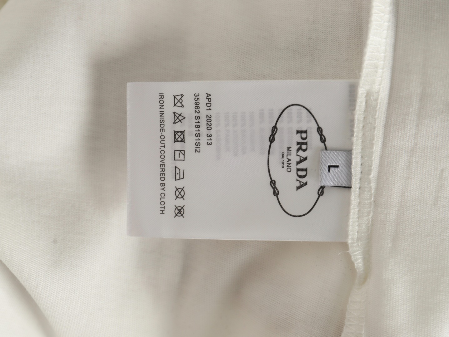 Prada Classic Anchor Triangle Print Round Neck T-Shirt