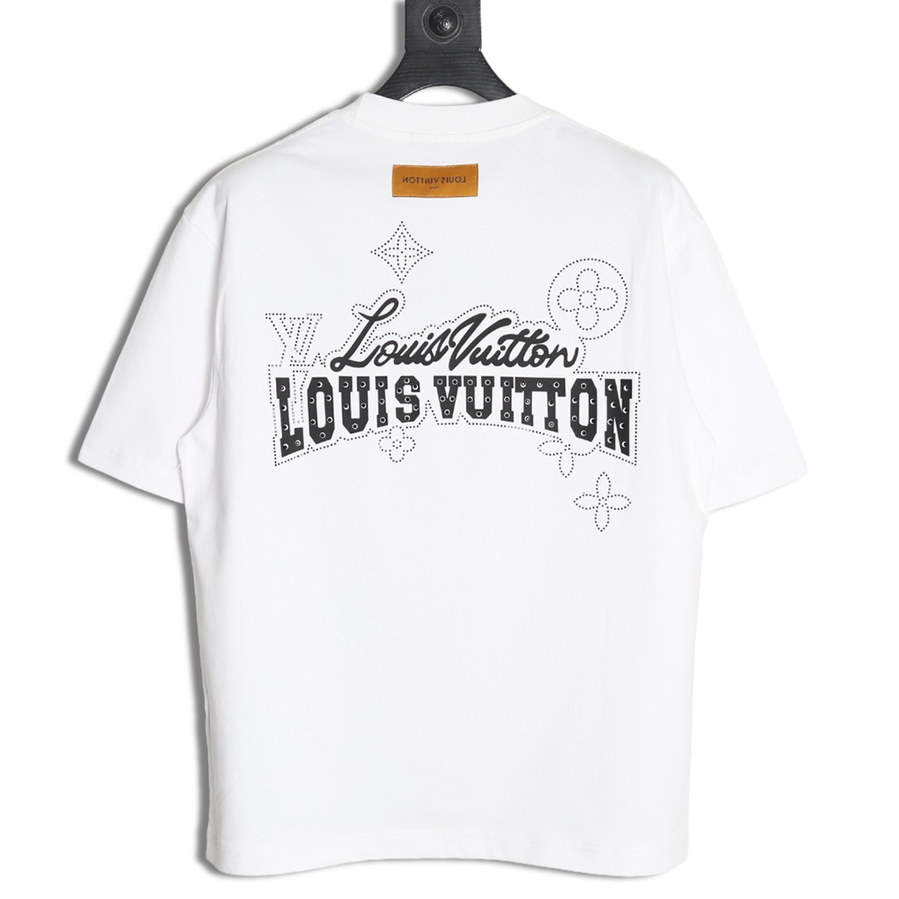 Louis Vuitton Laminating Lettering Hot Diamond Short Sleeves