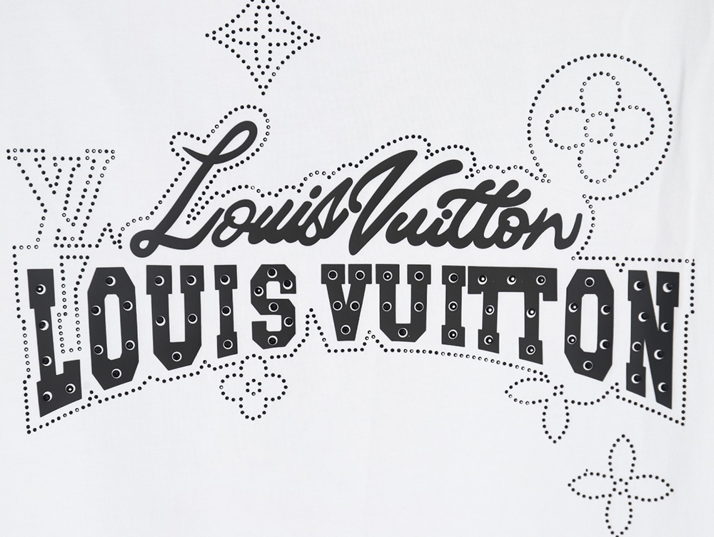 Louis Vuitton Laminating Lettering Hot Diamond Short Sleeves
