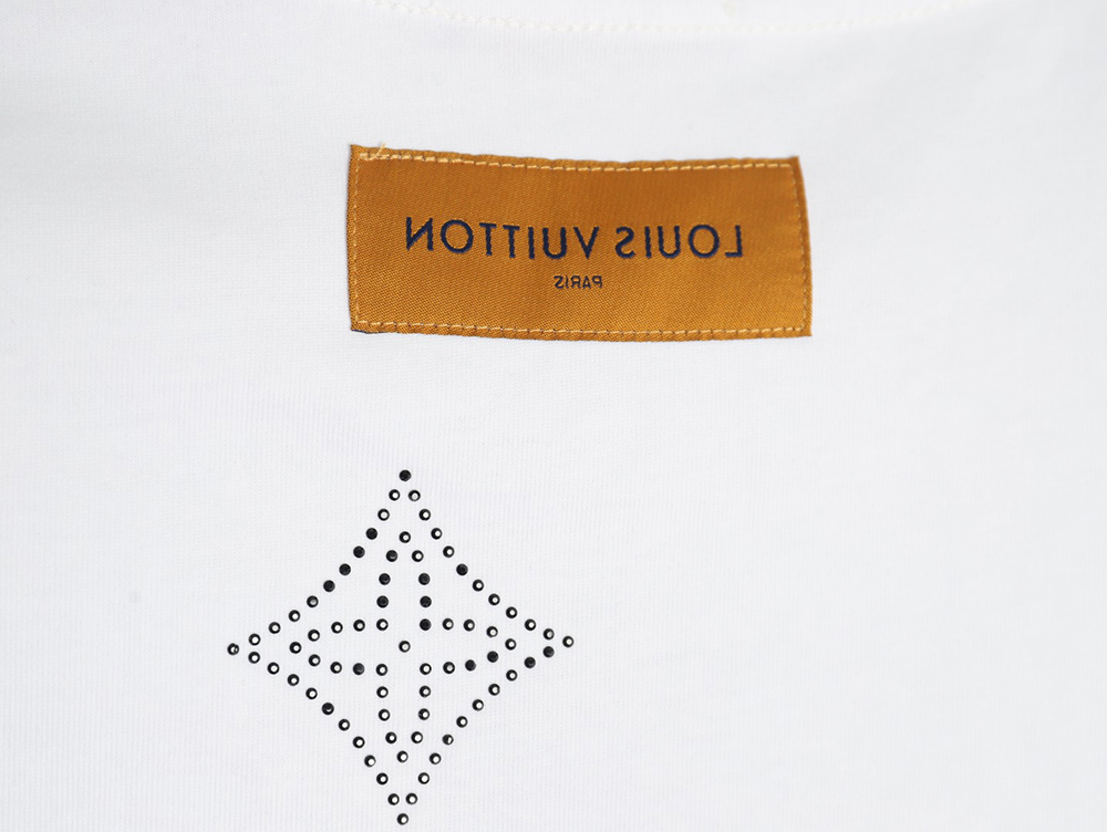 Louis Vuitton Laminating Lettering Hot Diamond Short Sleeves