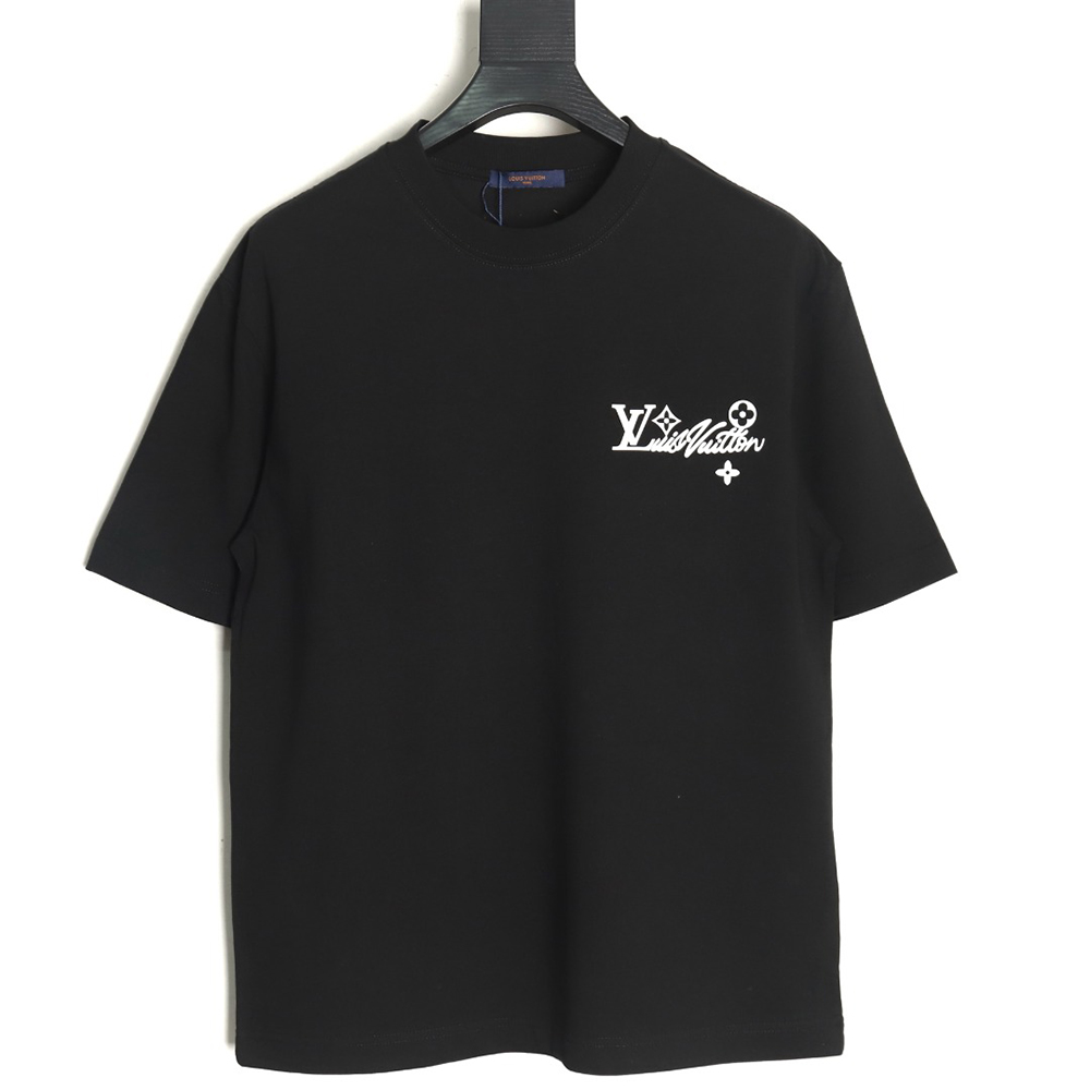 Louis Vuitton Laminating Lettering Hot Diamond Short Sleeves TSK1