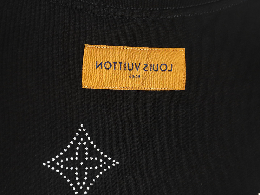 Louis Vuitton Laminating Lettering Hot Diamond Short Sleeves TSK1