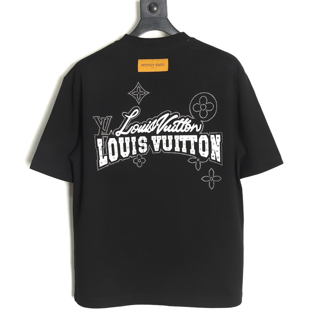 Louis Vuitton Laminating Lettering Hot Diamond Short Sleeves TSK1
