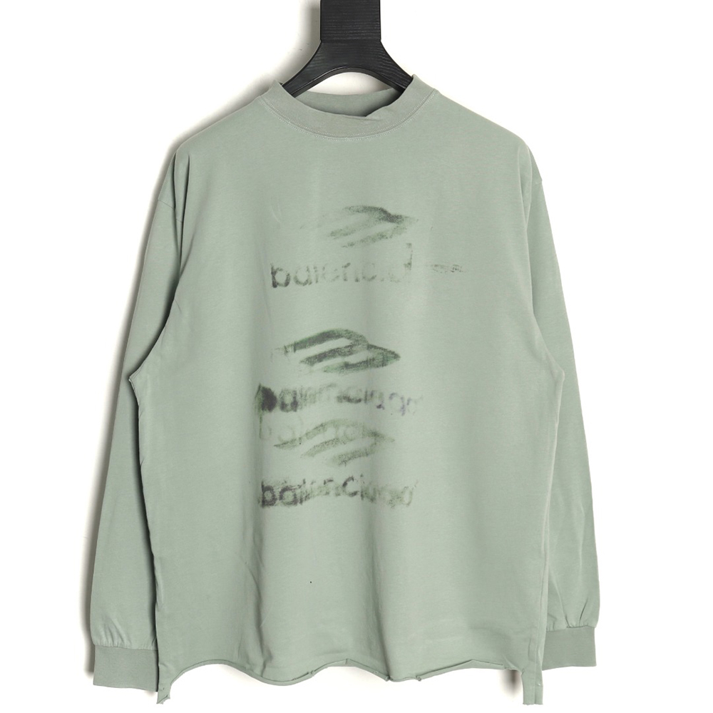 Balenciaga ripped long sleeves with blurred pattern