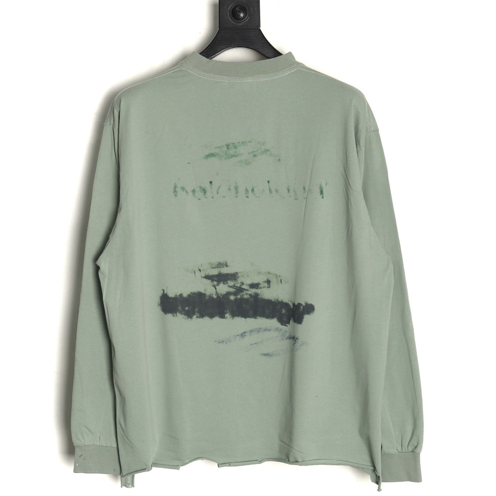 Balenciaga ripped long sleeves with blurred pattern