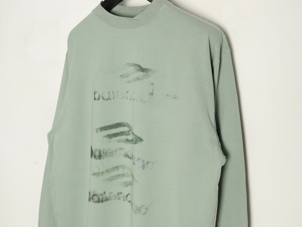 Balenciaga ripped long sleeves with blurred pattern