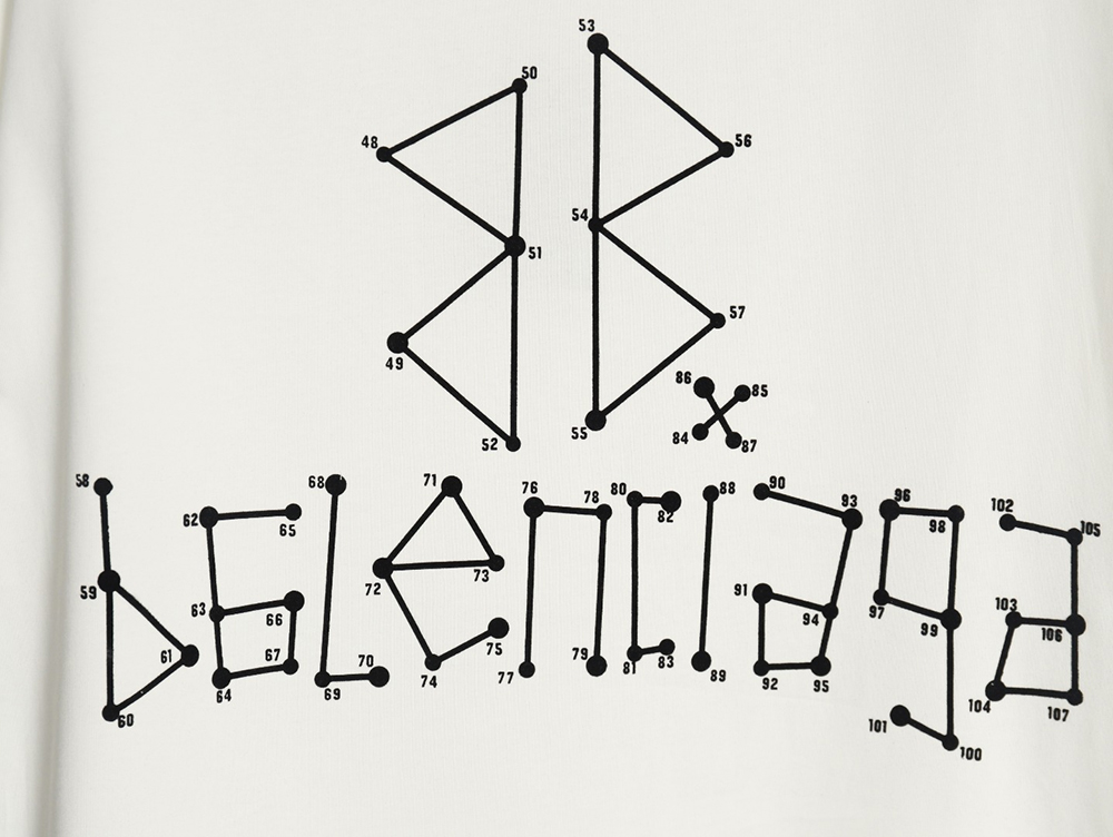 Balenciaga geometric logo double B flocked short-sleeved T-shirt