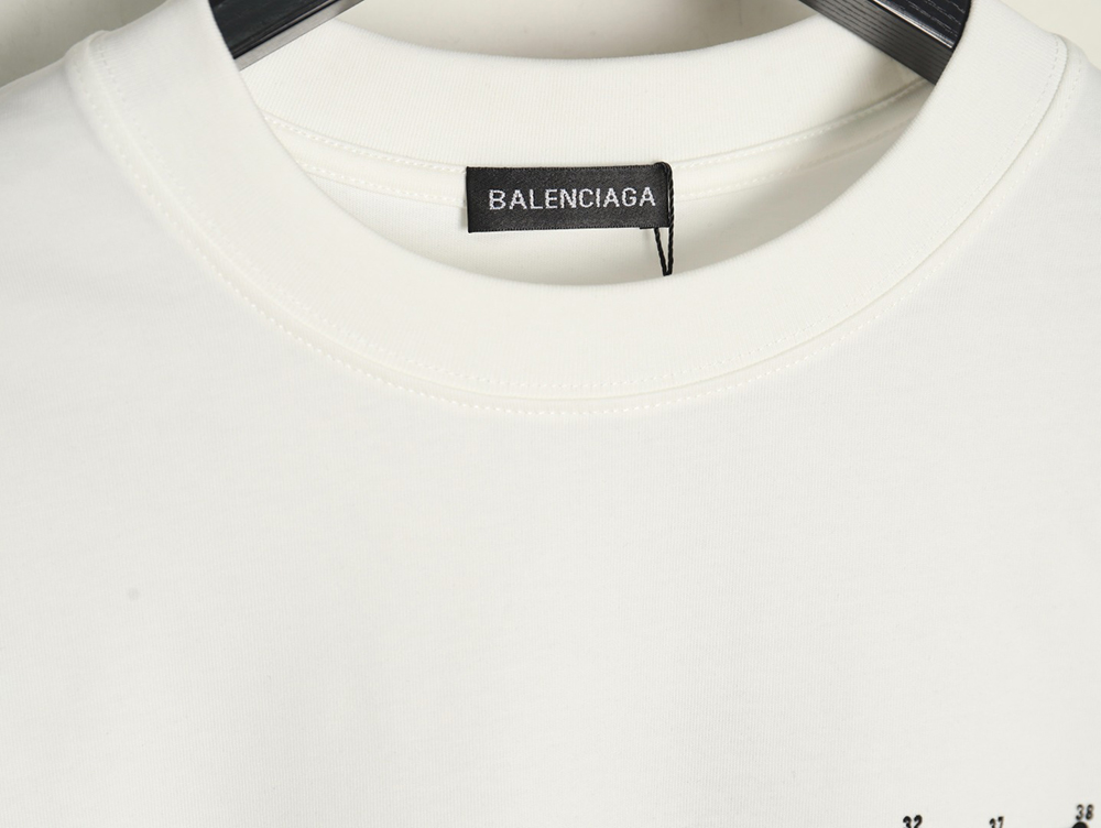 Balenciaga geometric logo double B flocked short-sleeved T-shirt