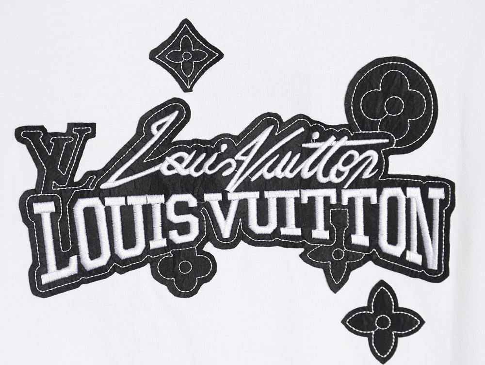 Louis Vuitton heavy letter embroidered short sleeve