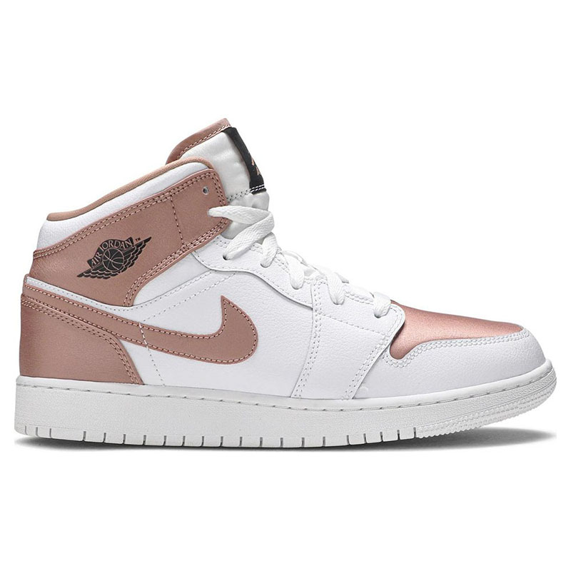 AIR JORDAN 1 MID GS 'WHITE ROSE GOLD'