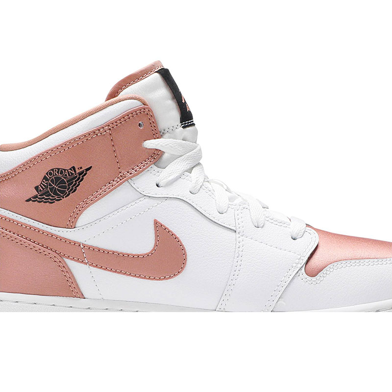 AIR JORDAN 1 MID GS 'WHITE ROSE GOLD'
