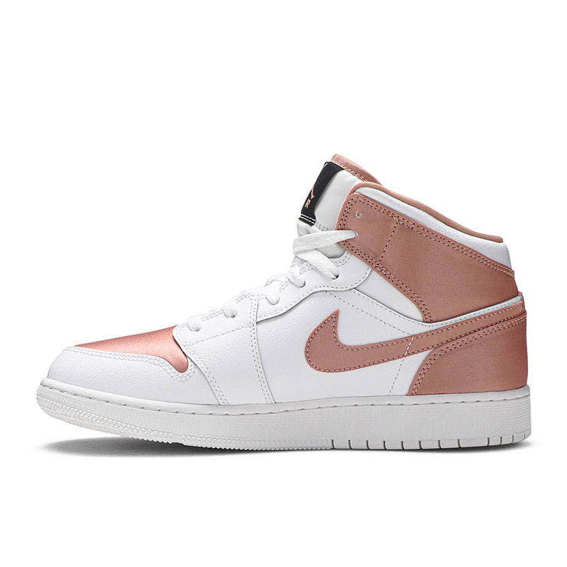 AIR JORDAN 1 MID GS 'WHITE ROSE GOLD'