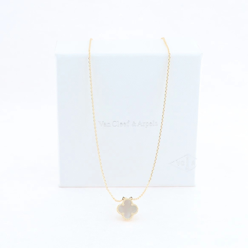 Van Cleef & Arpels, Gold,White Shell Necklaces