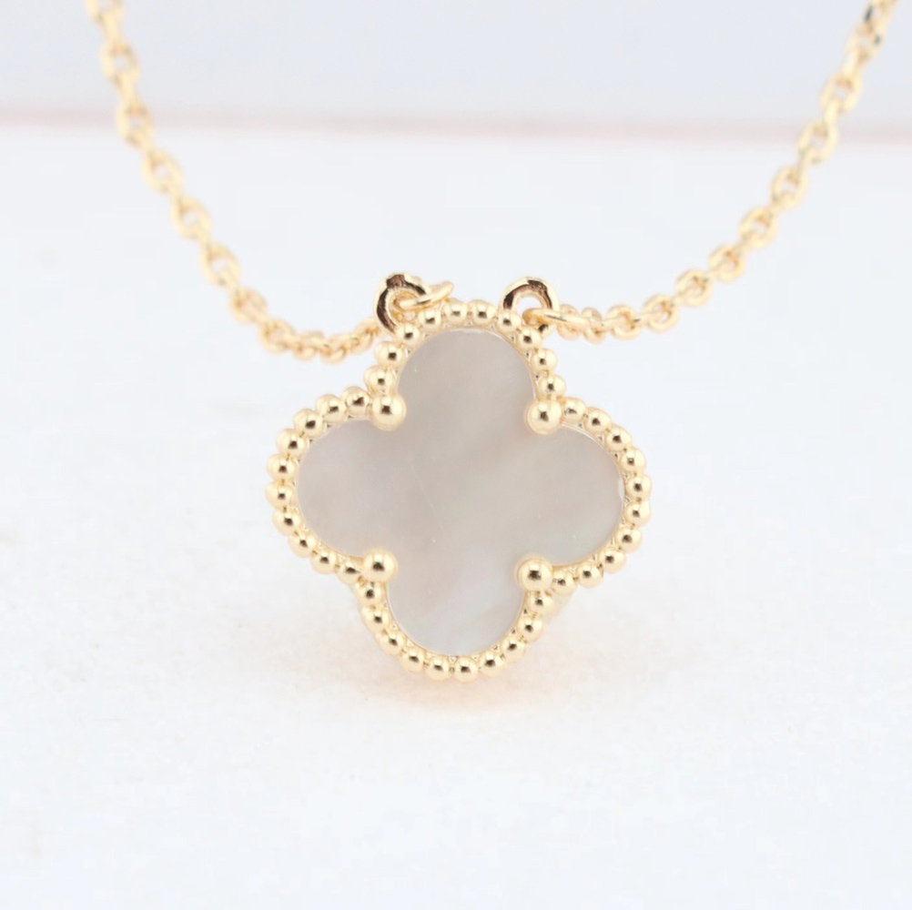Van Cleef & Arpels, Gold,White Shell Necklaces