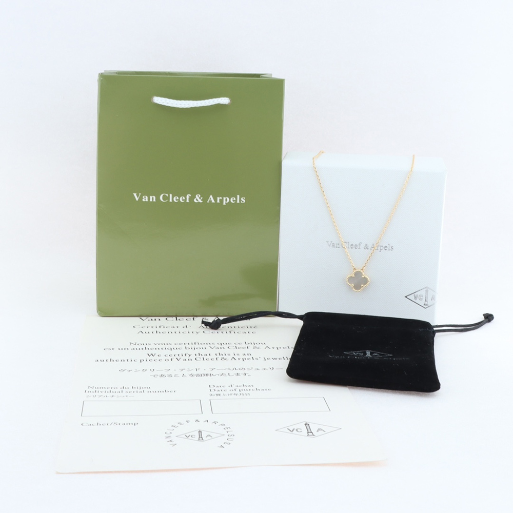Van Cleef & Arpels, Gold,White Shell Necklaces