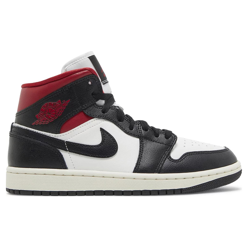 Air Jordan 1 Mid 'Black Sail Gym Red'