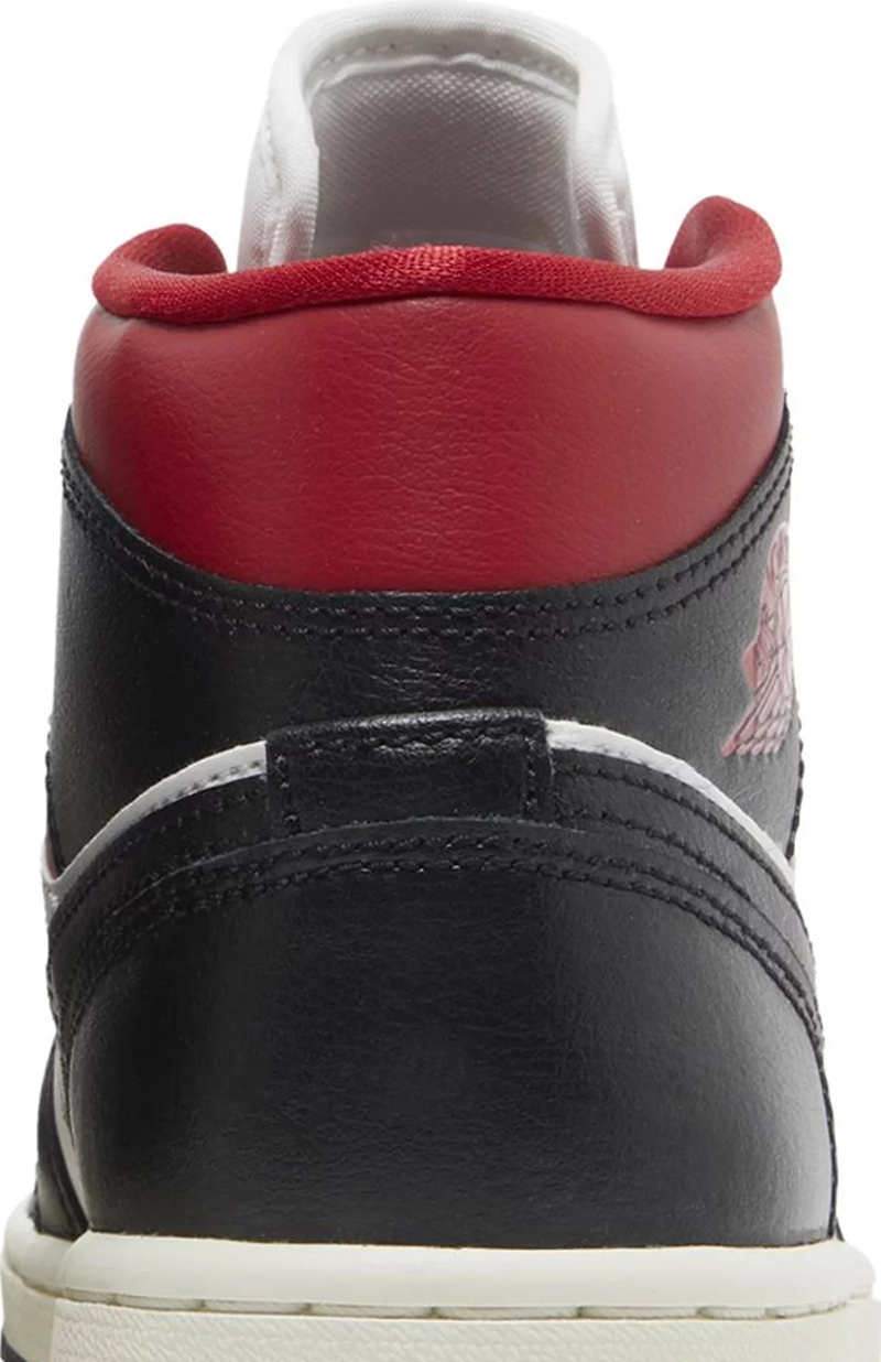 Air Jordan 1 Mid 'Black Sail Gym Red'