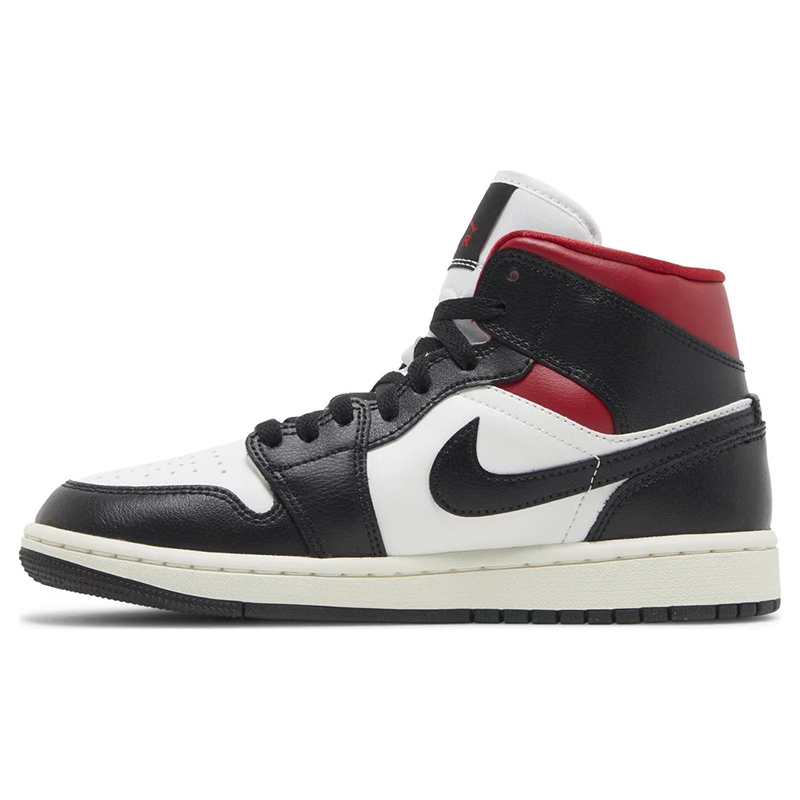 Air Jordan 1 Mid 'Black Sail Gym Red'