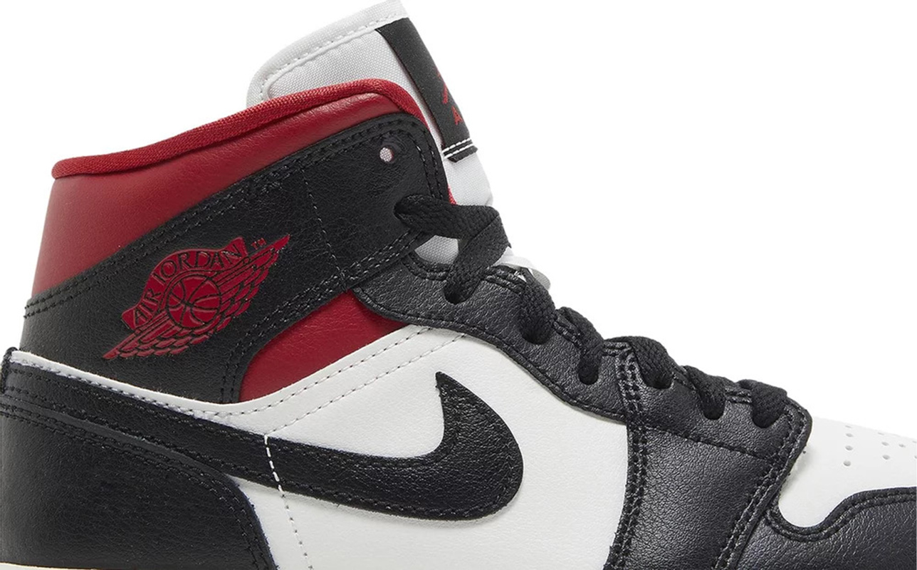 Air Jordan 1 Mid 'Black Sail Gym Red'