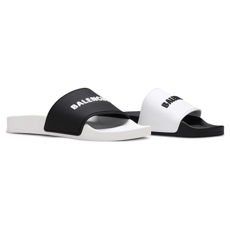 Balenciaga Pool Slides 'White Black'
