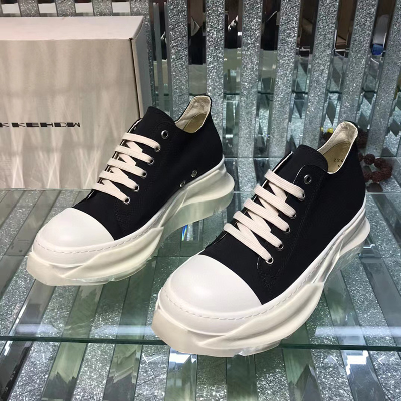 Rick Owens DRKSHDW Strobe Cotton Denim Abstract Low 'Black Milk'