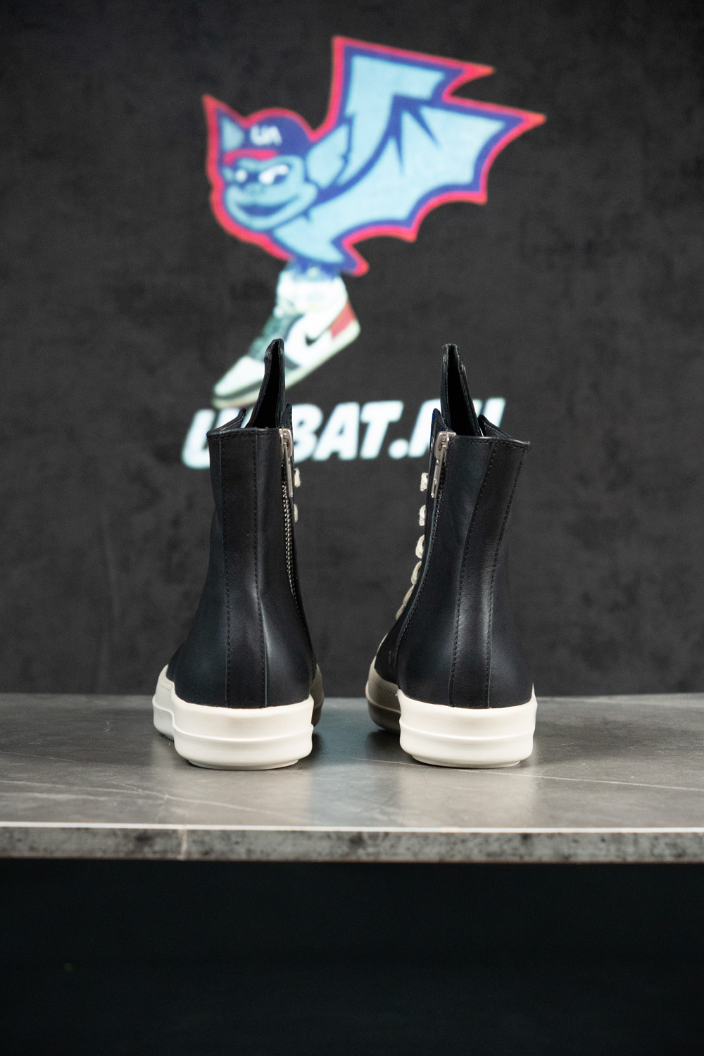 Rick Owens Strobe Leather High 'Black Milk'