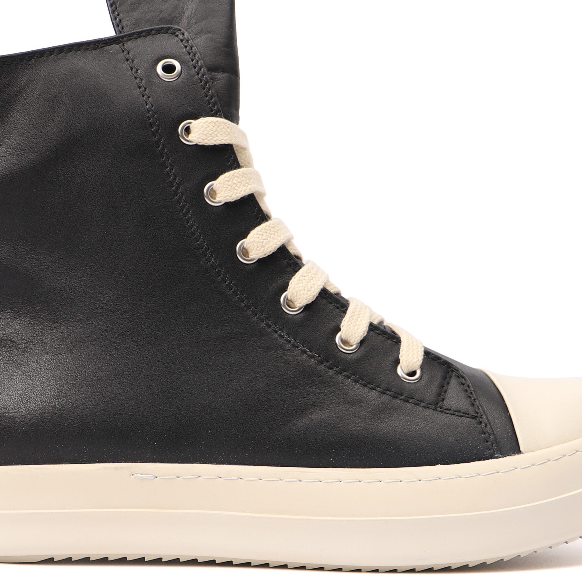 Rick Owens Strobe Leather High 'Black Milk'