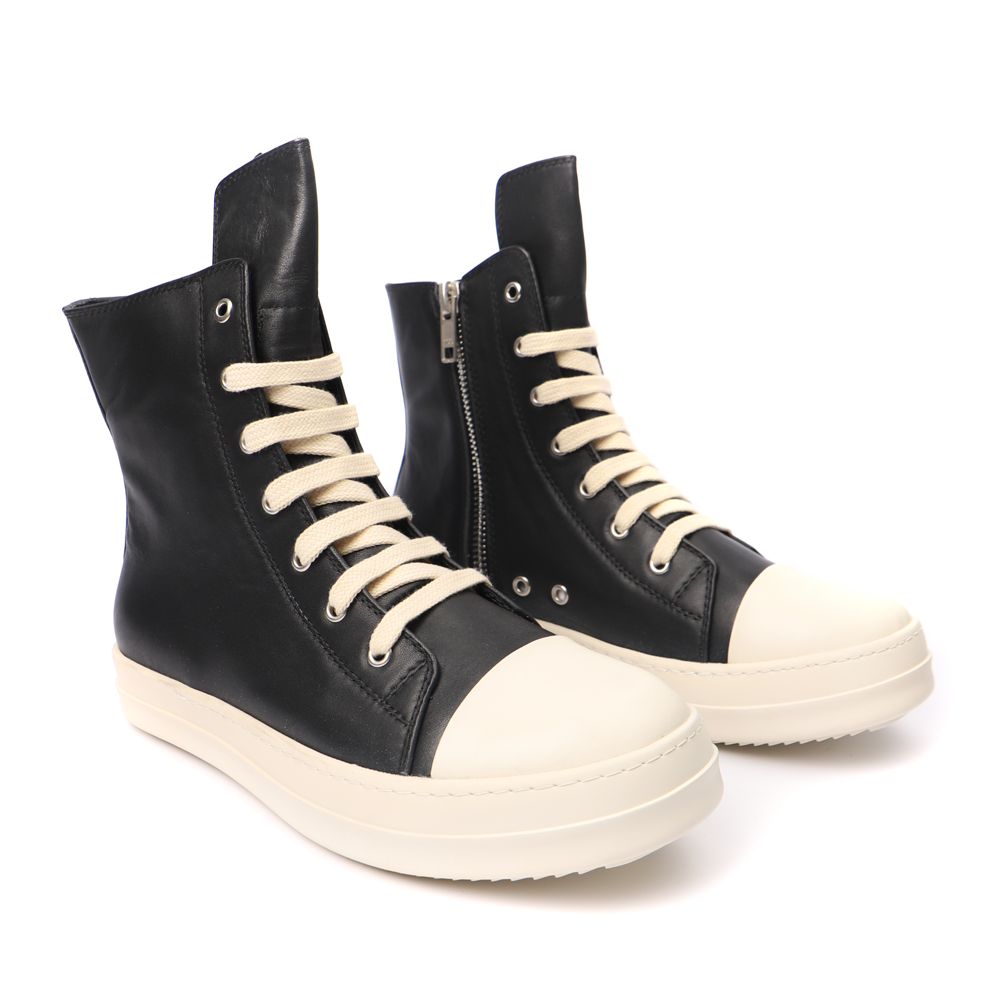 Rick Owens Strobe Leather High 'Black Milk'