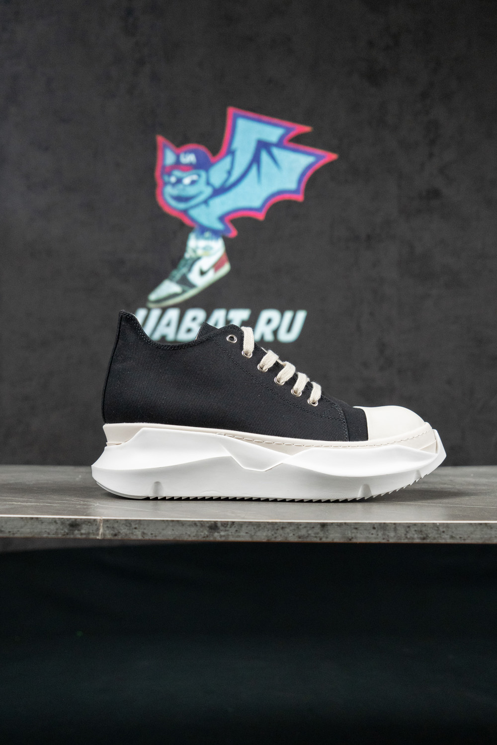 Rick Owens DRKSHDW Strobe Cotton Denim Abstract Low 'Black Milk'