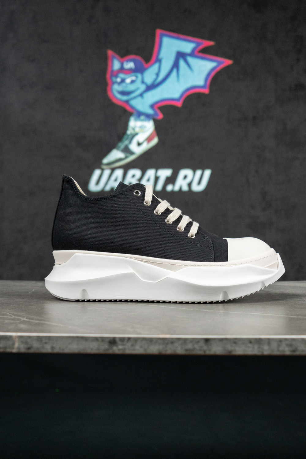 Rick Owens DRKSHDW Strobe Cotton Denim Abstract Low 'Black Milk'