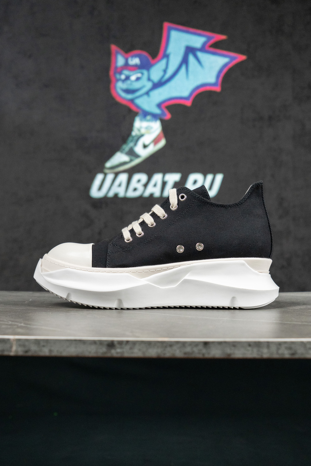Rick Owens DRKSHDW Strobe Cotton Denim Abstract Low 'Black Milk'