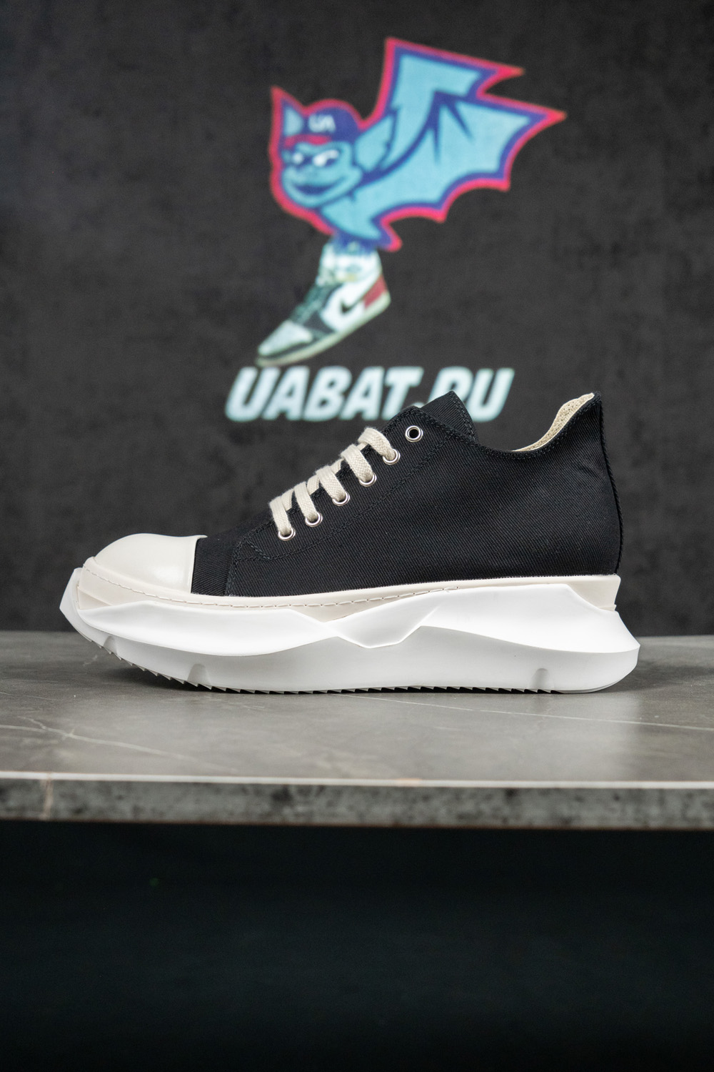 Rick Owens DRKSHDW Strobe Cotton Denim Abstract Low 'Black Milk'